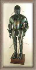 AR00903 Italian Blued Finish Suit Of Armor With Eagle Etched Breastplate