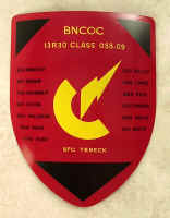 BNCOC battle shield for military unit