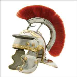 Roman Centurian Helmet with red horse hair crest