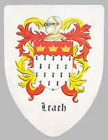 Leach family coats of arms on custom hand painted shield