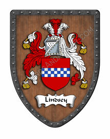 Lindsay custom family coat of  arms on wood backround