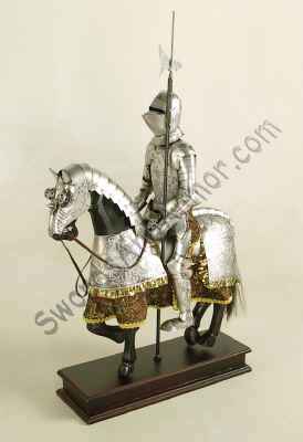 Miniature Mounted Knight - Silver