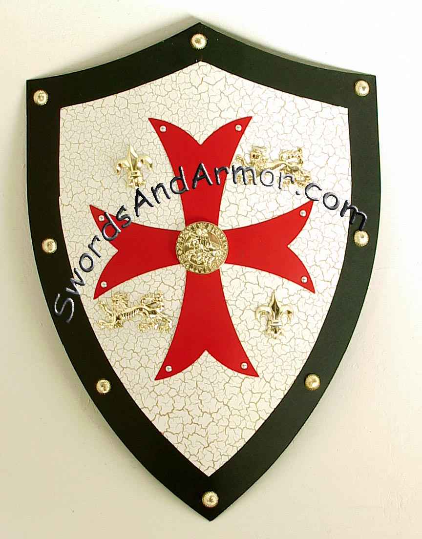 Templar Knights Medieval Shield, Hand Painted