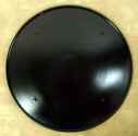 Plain black round medieval buckler shield in rolled steel