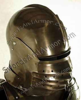 Italian suit of armor helmet, antigue finish