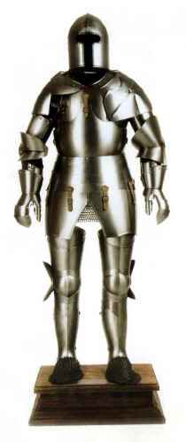 Italian Suit of Armor With Wood Base And Metal Stand