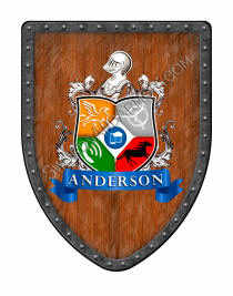 Custom coat of arms on wood background