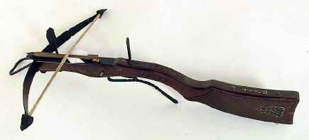 Medieval crossbow with shoulder stock