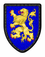 Rampant Lion shield on Blue Field