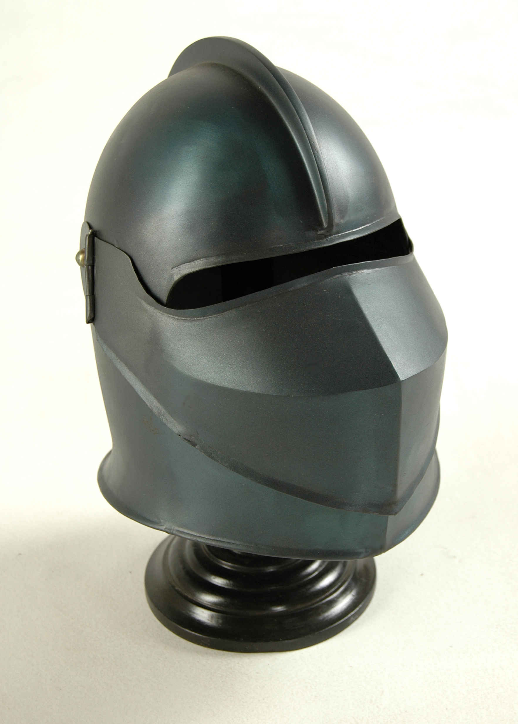 Medieval Knight Helmet With Visor, Blue Finish