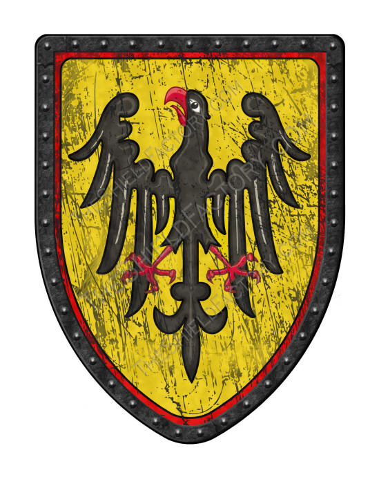 Ancient Eagle medieval shield in yellow and black