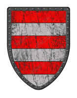 Barry of Six red and silver shield