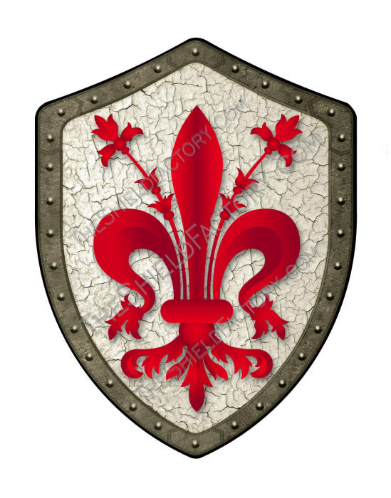Fleur de Lis Red medieval shield