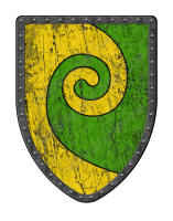 Gyronnant Green and Gold shield
