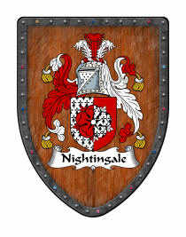 Nightingale with gem stones shield