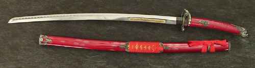 Samurai red dragon katana sword