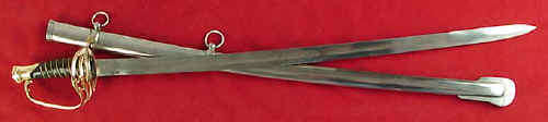 Confederate foot officers Civil War sword with CS marking on hilt in brass
