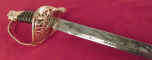 Union Civil War officers sword with US on brass hilt