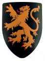 rampant lion on black