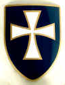 Templar Shield - white cross on blue