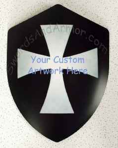 Hanging 4-Point custom shield with the hospitaller cross