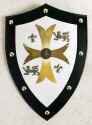 Templar Knights Shield In Black , Gold And White