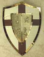 El Cid Cross Shield - Medieval Crest In Center From Brass