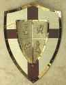 El Cid Red Cross Medieval Shield With Brass Crest