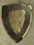 El Cid Medieval Hanging Shield - Natural Color With Brass Accents
