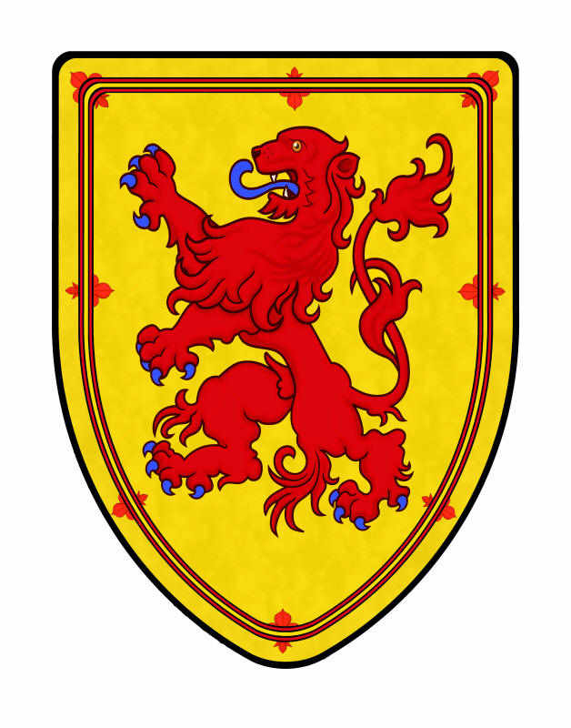 Red Scottish Lion on yellow field with red detail lines