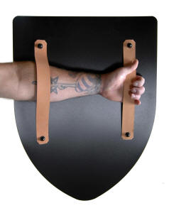 shield back with leather straps