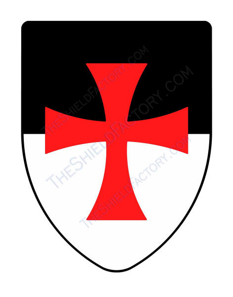 Templar Shield with Black White and Red