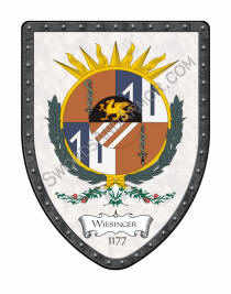 Weisinger Custom Coat of Arms on a custom shield