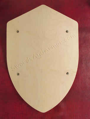 Wooden medieval style SCA legal battle shields with straps
